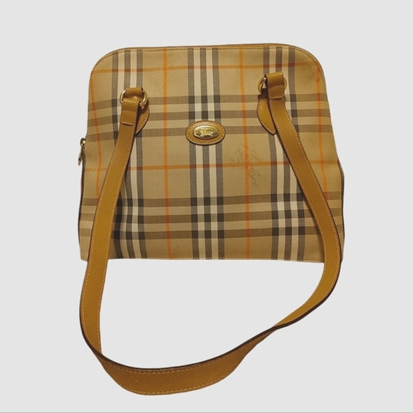 Vintage Burberry Nova Check Horse Canvas & Leather Shoulder Bag - Picture 16 of 16